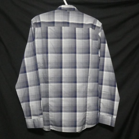 CALVIN KLEIN | Non-Iron | Body Fit | large 16-16.5 | Blue Plaid Button-up Shirt - Picture 2 of 16